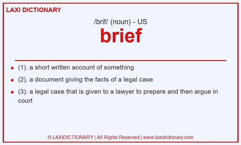Definition brief in American English