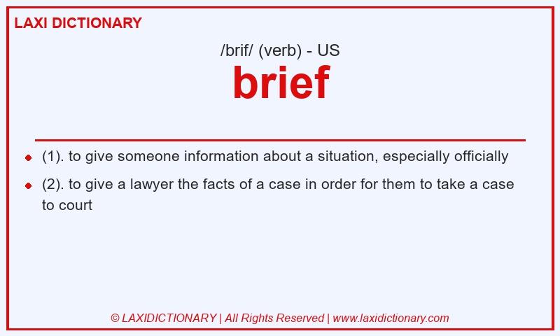Definition brief in American English