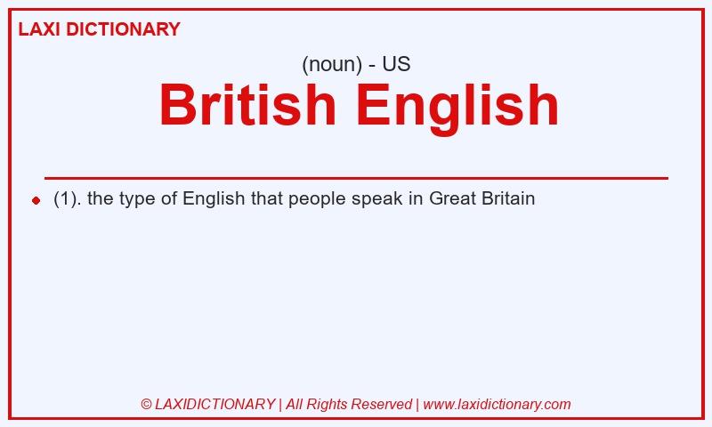 Definition British English in American English