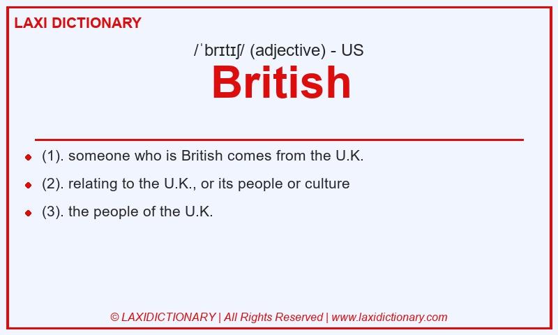 Definition British in American English