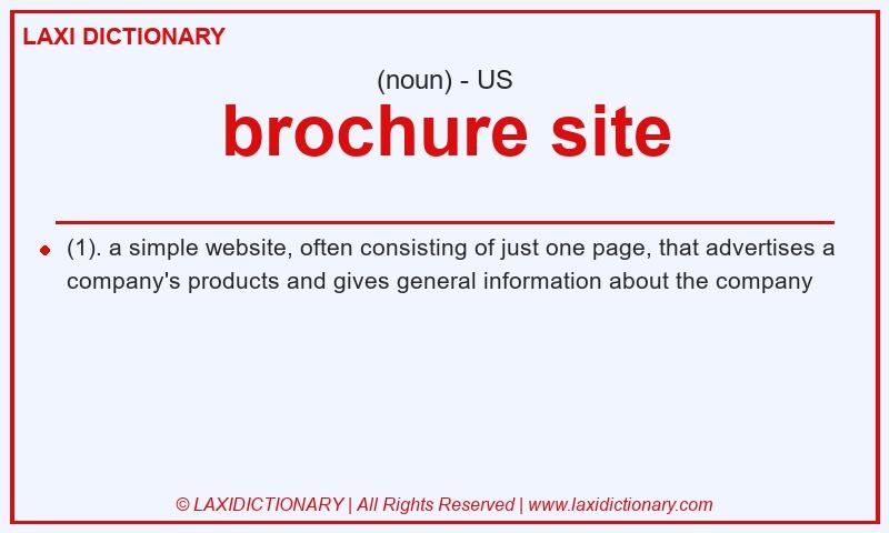 Definition brochure site in American English