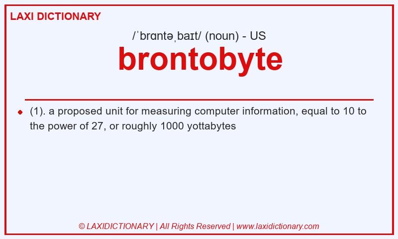 Definition brontobyte in American English