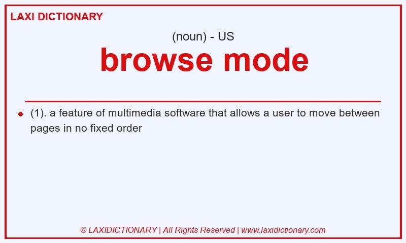 Definition browse mode in American English