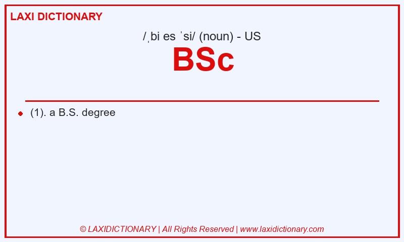 Definition BSc in American English