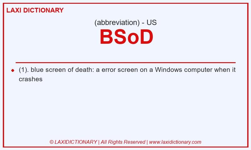 Definition BSoD in American English