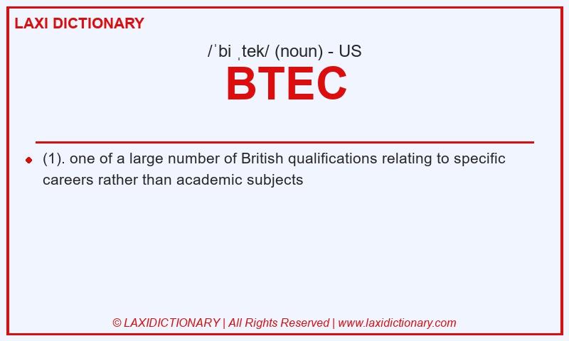 Definition BTEC in American English