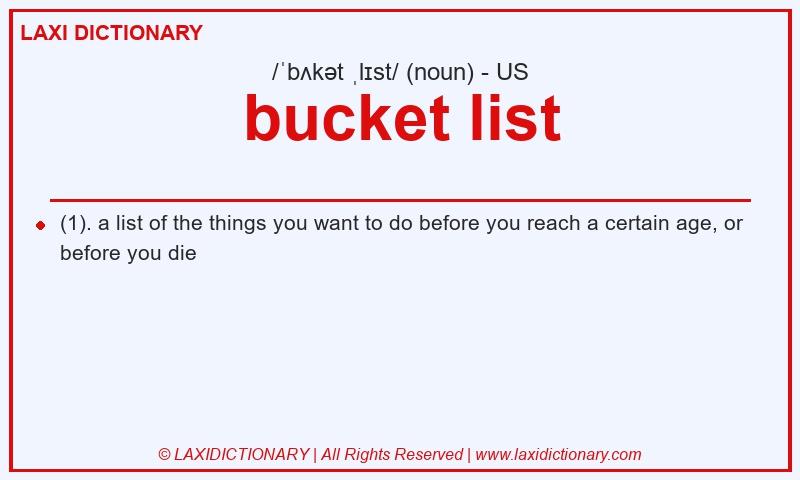 Definition bucket list in American English