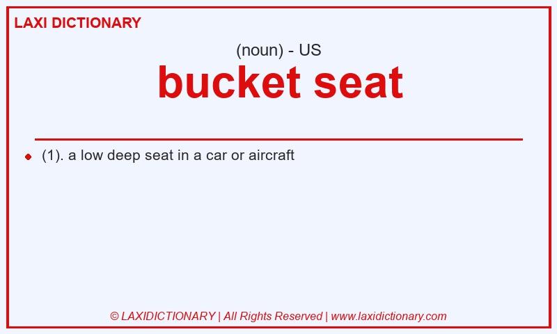 Definition bucket seat in American English