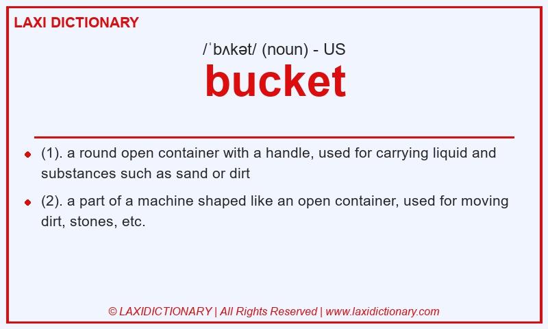 Definition bucket in American English