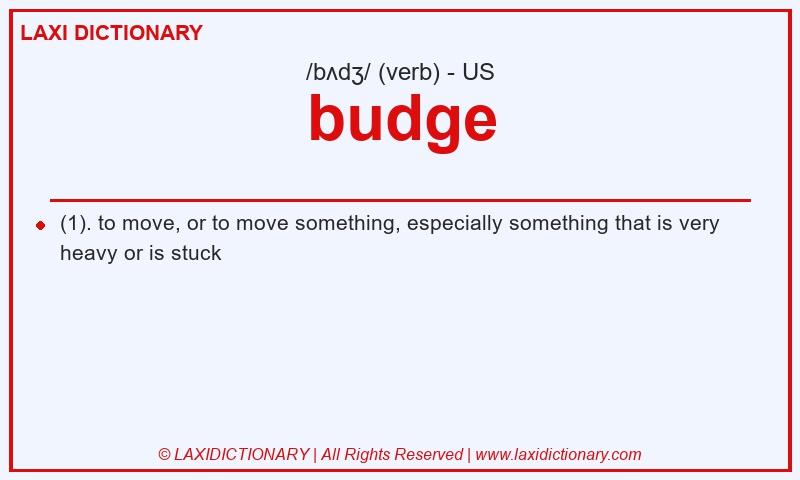 Definition budge in American English