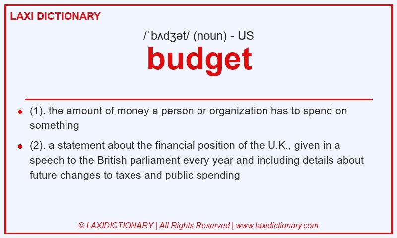 Definition budget in American English