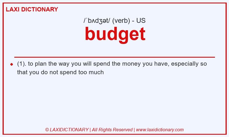 Definition budget in American English
