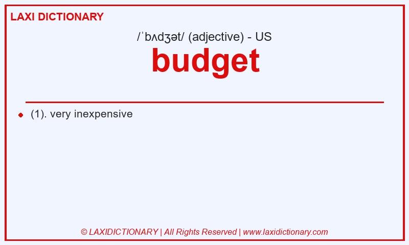 Definition budget in American English