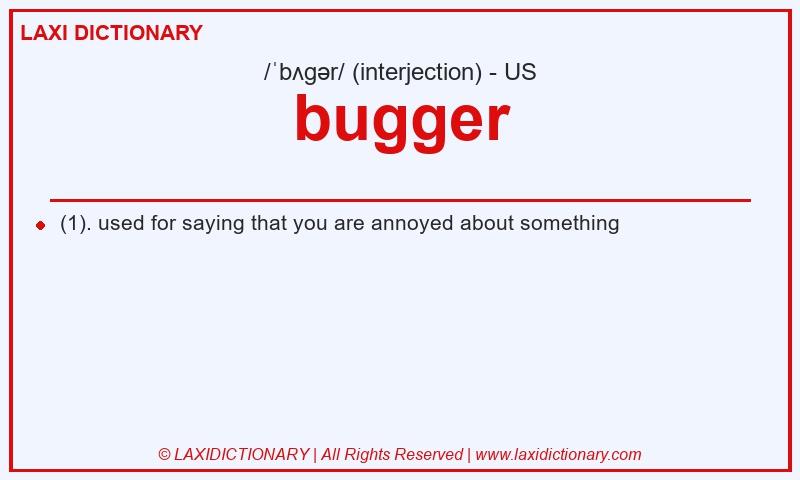 Definition bugger in American English