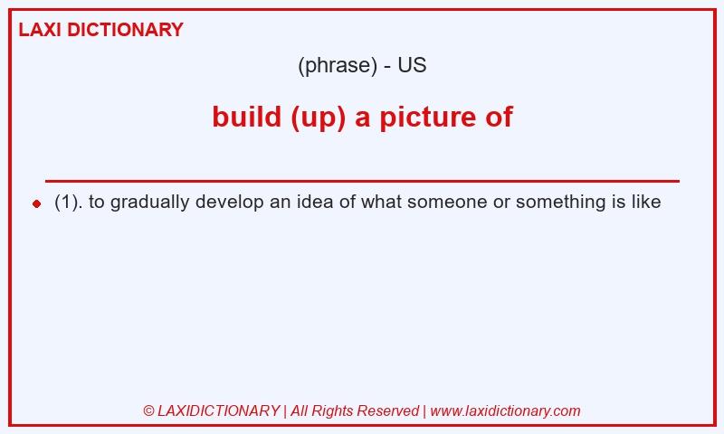 Definition build (up) a picture of in American English