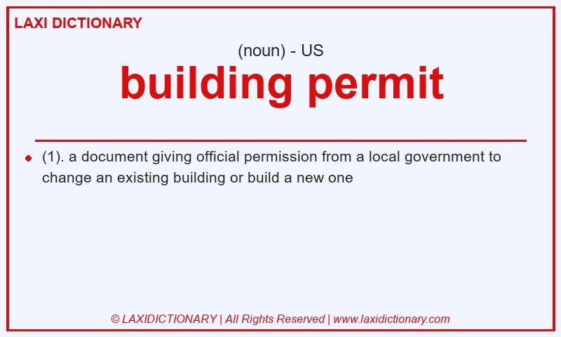Definition building permit in American English