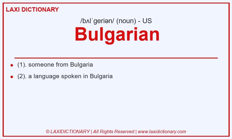 Definition Bulgarian in American English