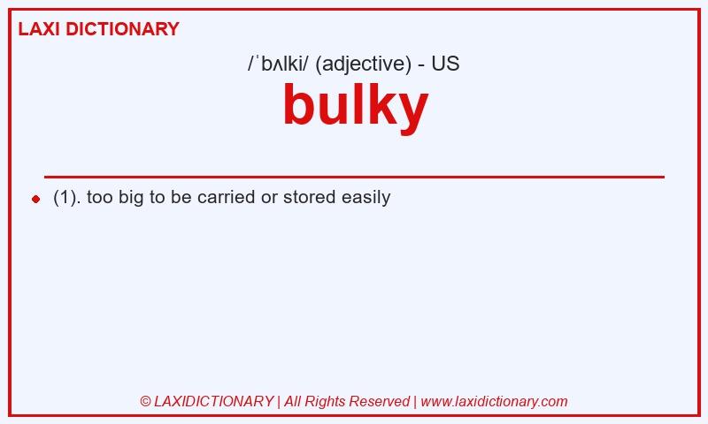 Definition bulky in American English