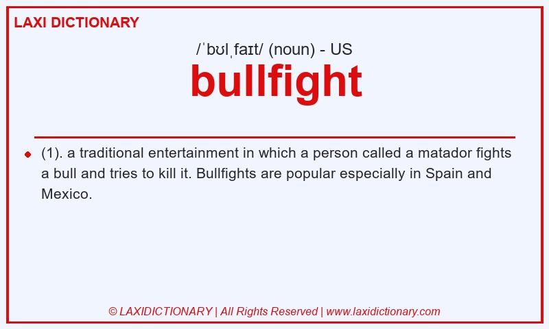 Definition bullfight in American English