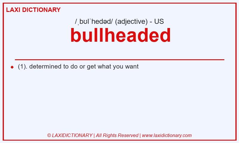 Definition bullheaded in American English