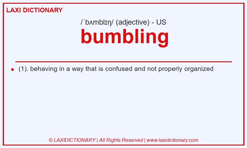 Definition bumbling in American English