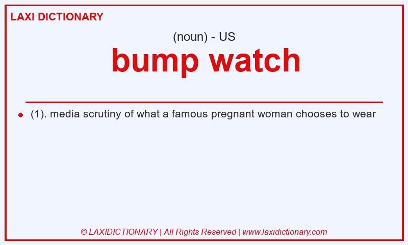 Definition bump watch in American English