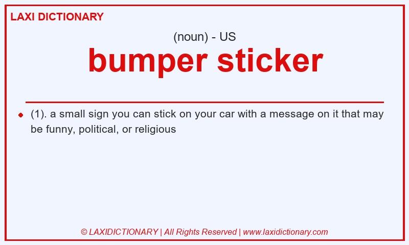 Definition bumper sticker in American English