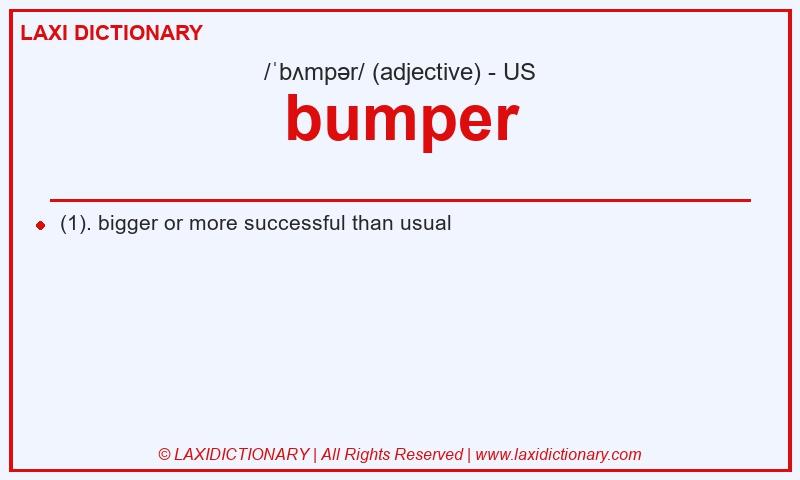 Definition bumper in American English