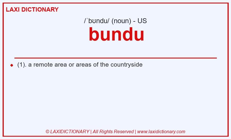 Definition bundu in American English
