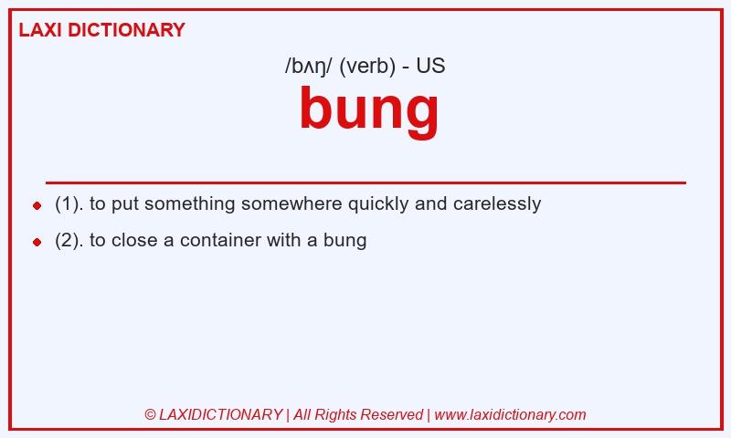 Definition bung in American English