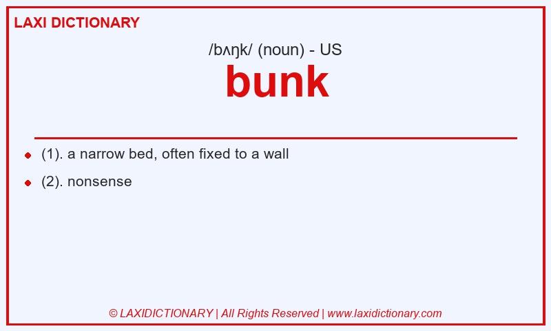 Definition bunk in American English