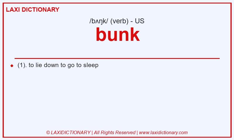 Definition bunk in American English