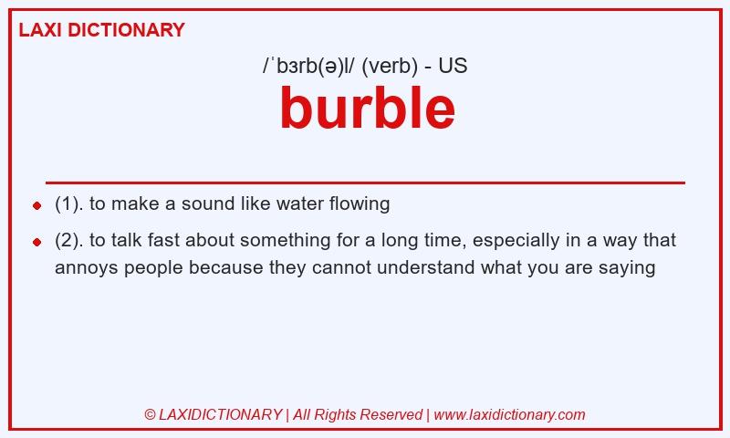 Definition burble in American English