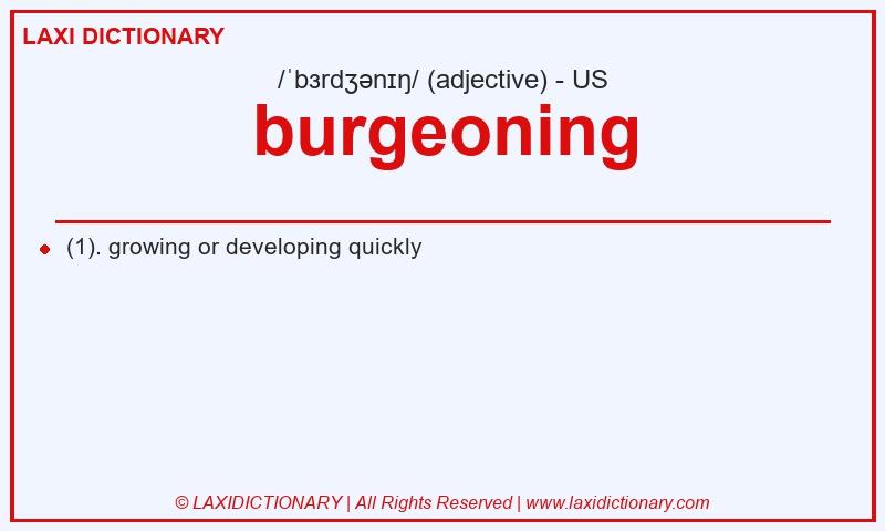 Definition burgeoning in American English