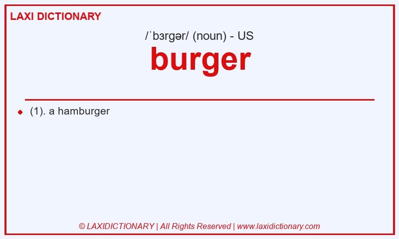 Definition burger in American English