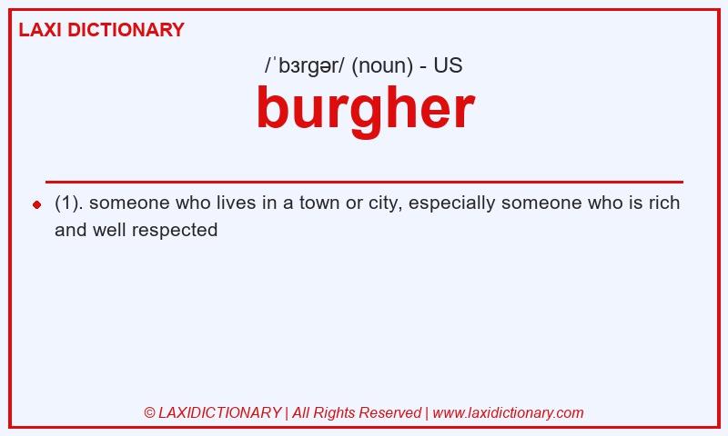 Definition burgher in American English