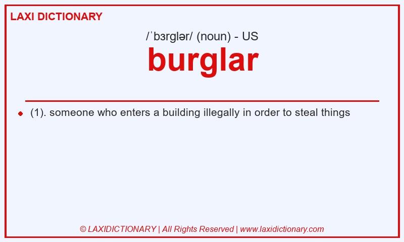 Definition burglar in American English