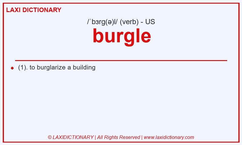 Definition burgle in American English