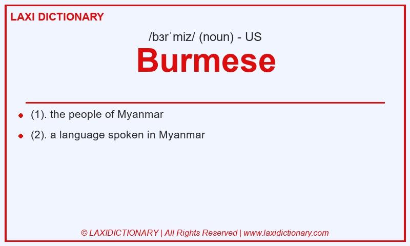 Definition Burmese in American English