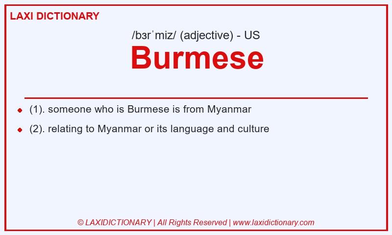 Definition Burmese in American English