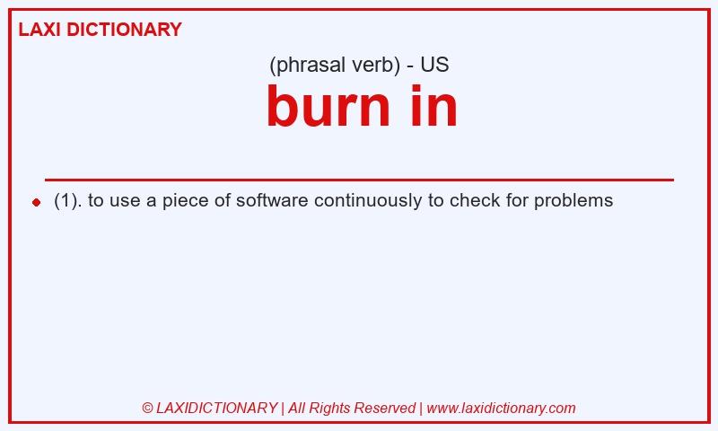 Definition burn in in American English