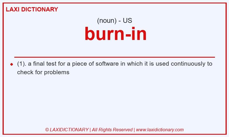 Definition burn-in in American English
