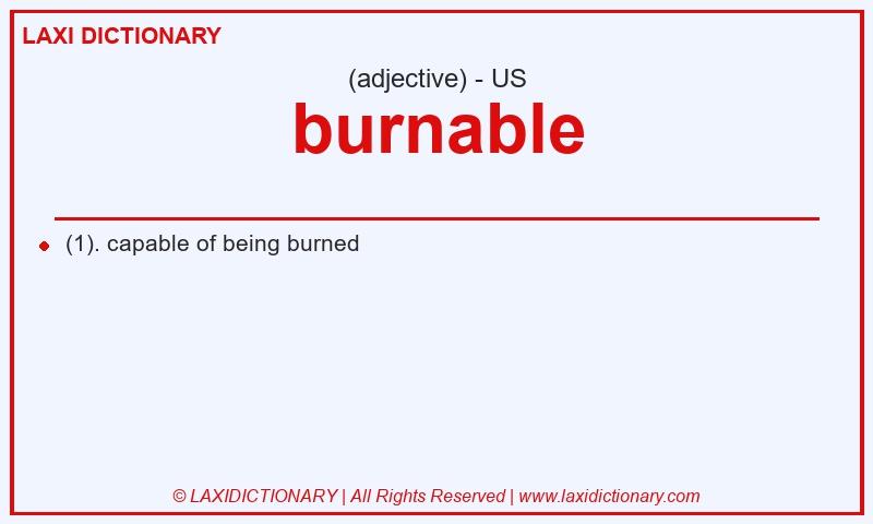 Definition burnable in American English