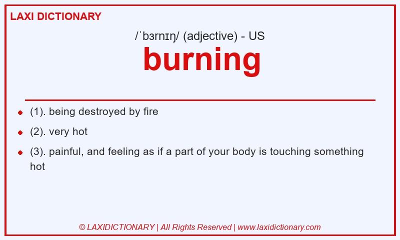 Definition burning in American English