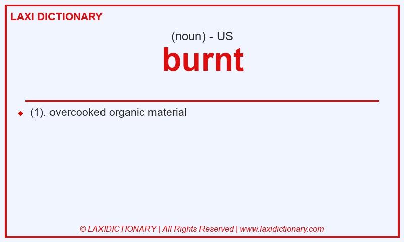 Definition burnt in American English
