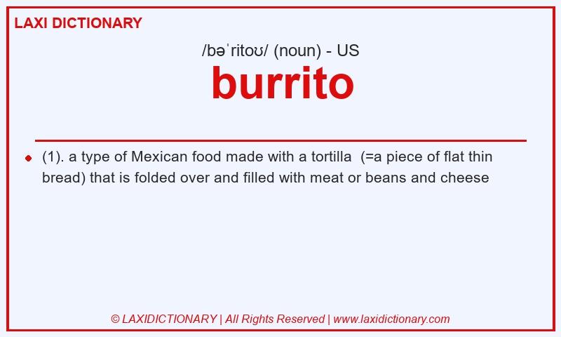 Definition burrito in American English
