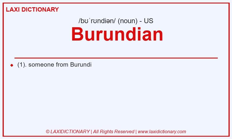 Definition Burundian in American English