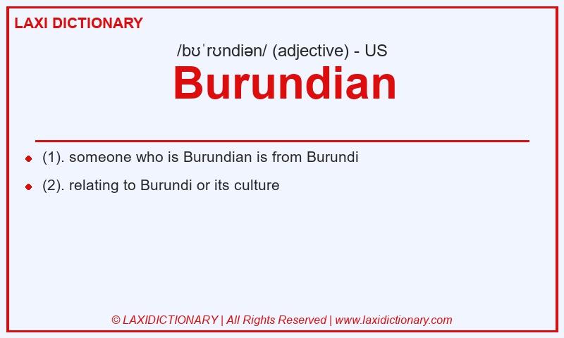 Definition Burundian in American English