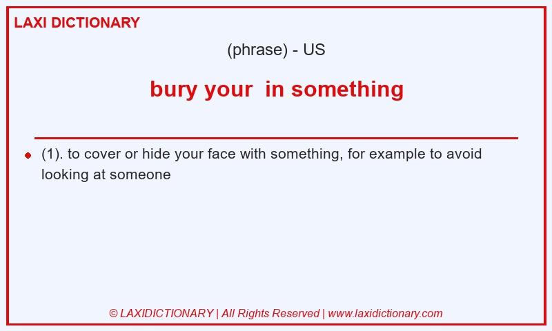 Definition bury your in something in American English