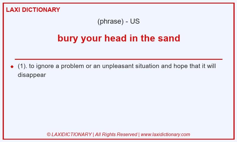Definition bury your head in the sand in American English